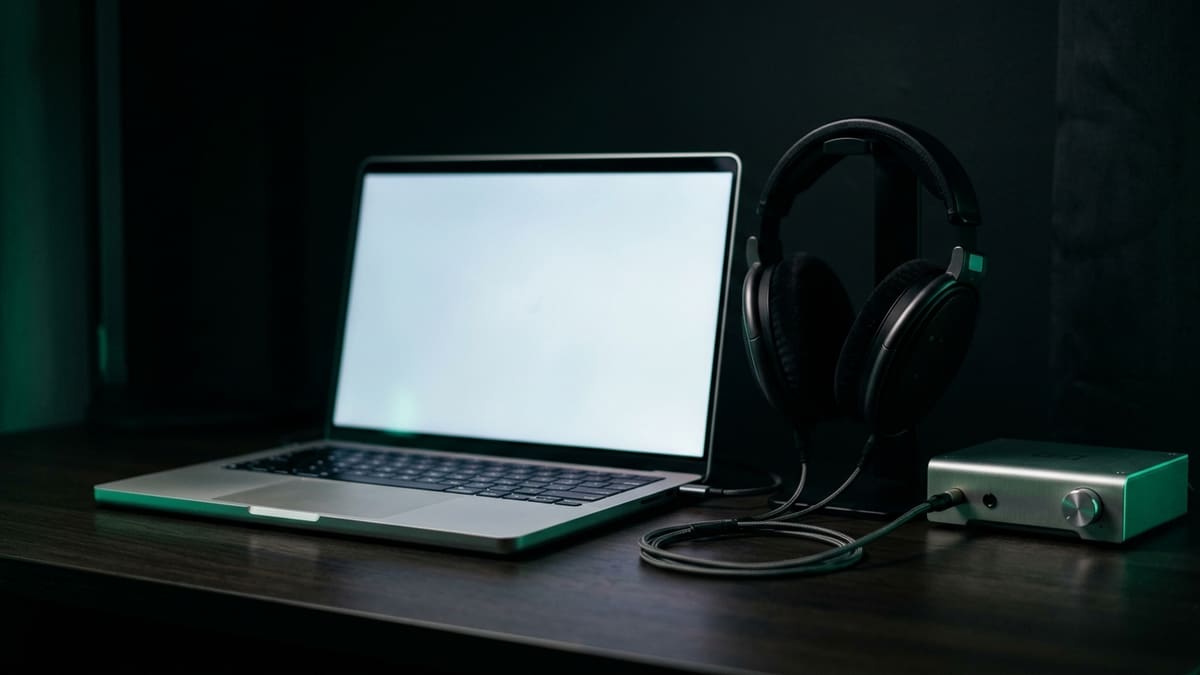 Artista revisando la ficha de su álbum en Apple Music desde una computadora de escritorio